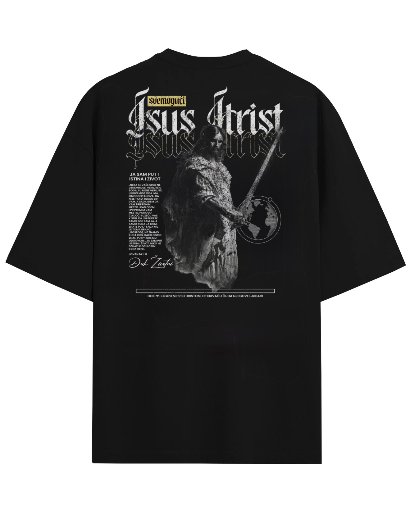 Crna majica „Isus Hrist"